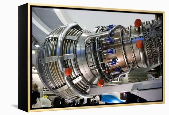 Aircraft Engine on Display.-Mark Williamson-Framed Premier Image Canvas