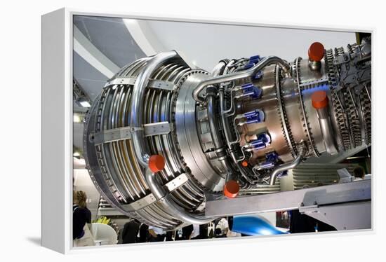 Aircraft Engine on Display.-Mark Williamson-Framed Premier Image Canvas