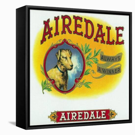 Airedale Brand Cigar Box Label-Lantern Press-Framed Stretched Canvas