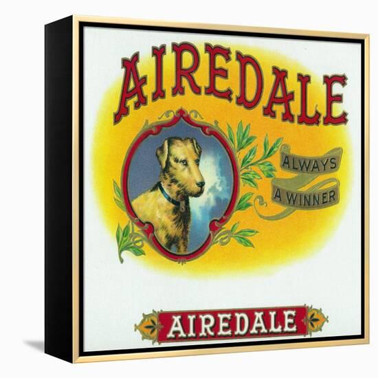 Airedale Brand Cigar Box Label-Lantern Press-Framed Stretched Canvas