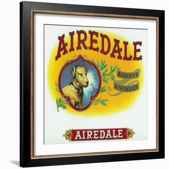 Airedale Brand Cigar Box Label-Lantern Press-Framed Art Print