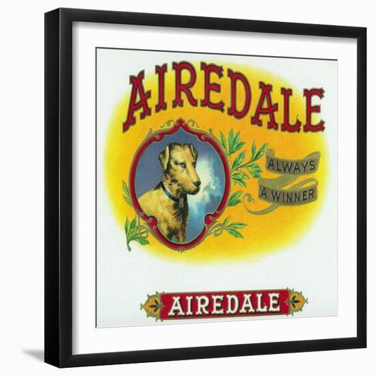 Airedale Brand Cigar Box Label-Lantern Press-Framed Art Print