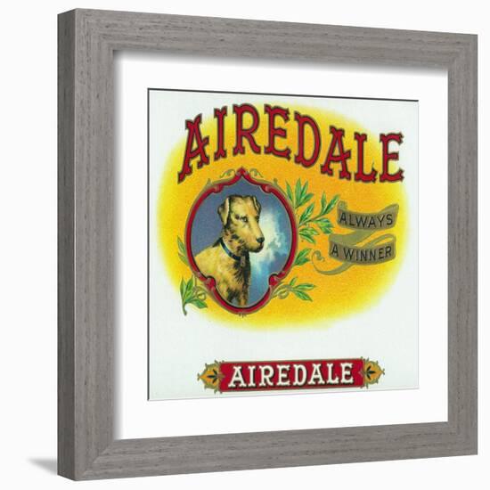 Airedale Brand Cigar Box Label-Lantern Press-Framed Art Print