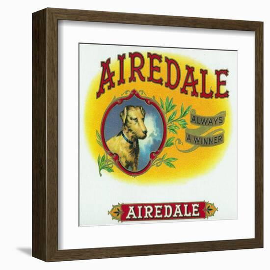 Airedale Brand Cigar Box Label-Lantern Press-Framed Art Print