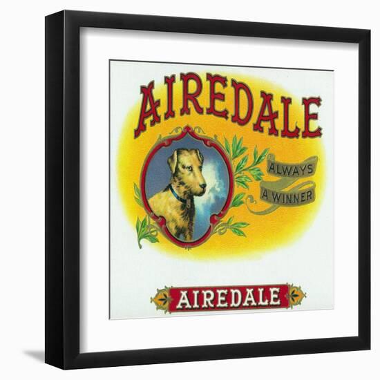 Airedale Brand Cigar Box Label-Lantern Press-Framed Art Print