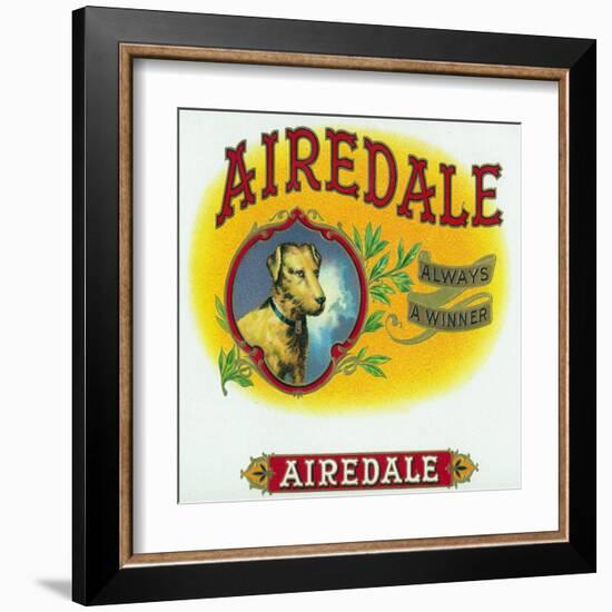 Airedale Brand Cigar Box Label-Lantern Press-Framed Art Print