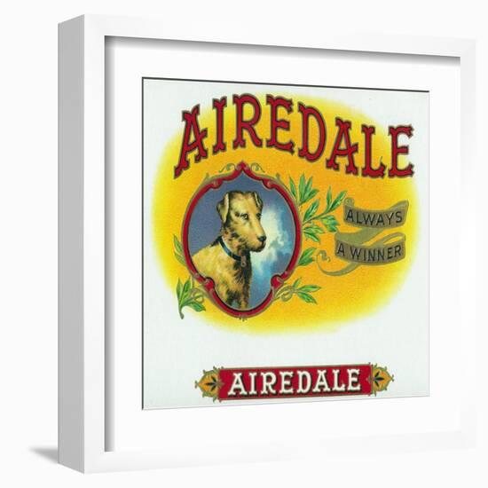 Airedale Brand Cigar Box Label-Lantern Press-Framed Art Print