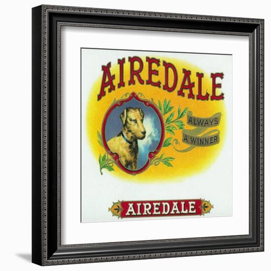 Airedale Brand Cigar Box Label-Lantern Press-Framed Art Print