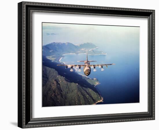 Airforce C-130 Hercules Flying-null-Framed Photographic Print