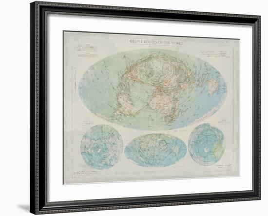 Airline Routes of the World-The Vintage Collection-Framed Giclee Print