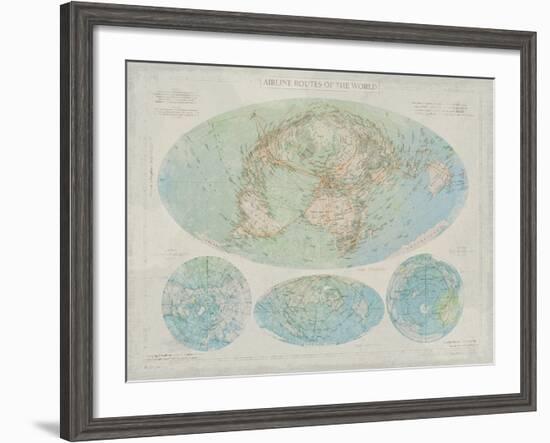 Airline Routes of the World-The Vintage Collection-Framed Giclee Print