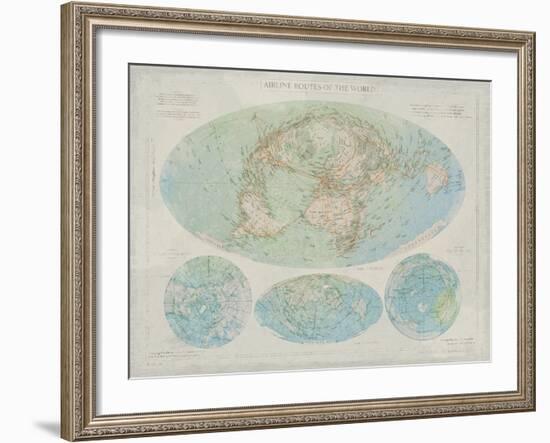 Airline Routes of the World-The Vintage Collection-Framed Giclee Print