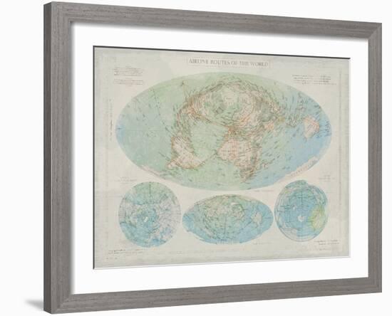 Airline Routes of the World-The Vintage Collection-Framed Giclee Print