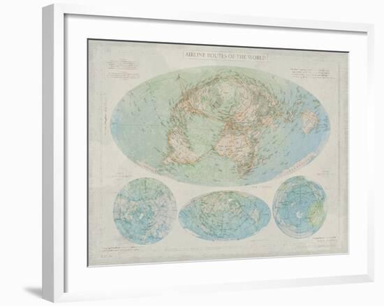 Airline Routes of the World-The Vintage Collection-Framed Giclee Print