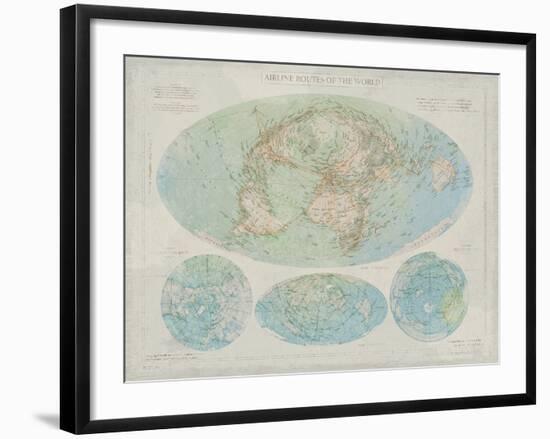 Airline Routes of the World-The Vintage Collection-Framed Giclee Print