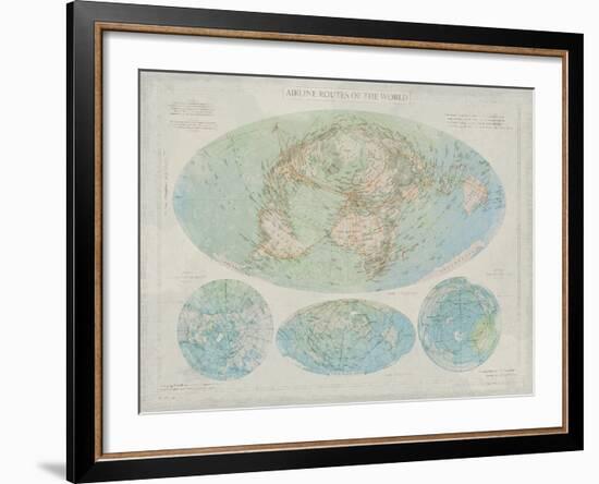 Airline Routes of the World-The Vintage Collection-Framed Giclee Print