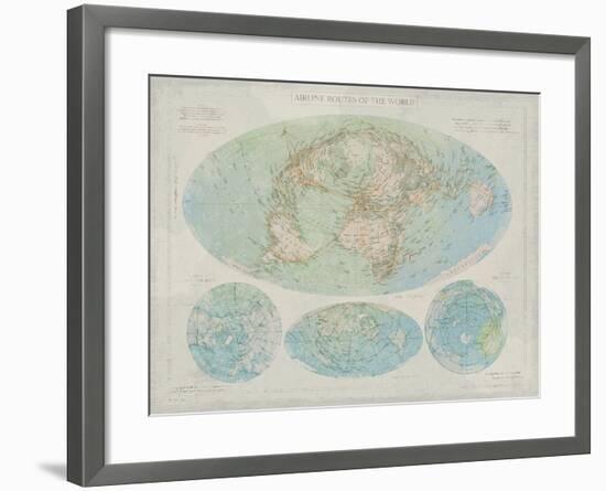 Airline Routes of the World-The Vintage Collection-Framed Giclee Print