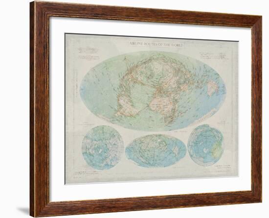 Airline Routes of the World-The Vintage Collection-Framed Giclee Print