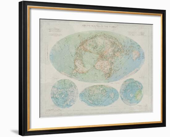 Airline Routes of the World-The Vintage Collection-Framed Giclee Print