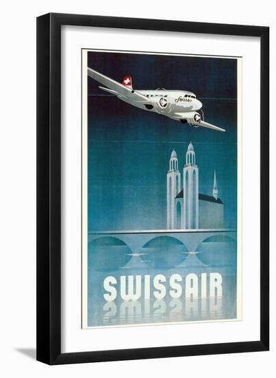 Airline Travel Poster-null-Framed Premium Giclee Print