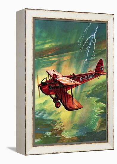 Airliner Struck by Lightning-English School-Framed Premier Image Canvas