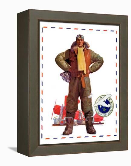 "Airmail Pilot,"December 8, 1934-John E. Sheridan-Framed Premier Image Canvas