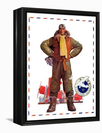 "Airmail Pilot,"December 8, 1934-John E. Sheridan-Framed Premier Image Canvas