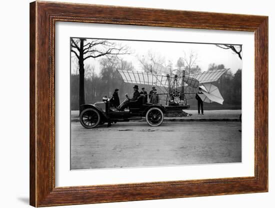 Airman Alberto Santos Dumont (Santos-Dumont) (1873-1932) Carrying His Plane in His Car. (Photo)-Anonymous Anonymous-Framed Giclee Print