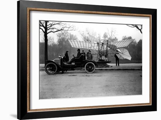 Airman Alberto Santos Dumont (Santos-Dumont) (1873-1932) Carrying His Plane in His Car. (Photo)-Anonymous Anonymous-Framed Giclee Print