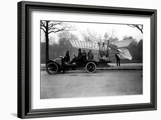 Airman Alberto Santos Dumont (Santos-Dumont) (1873-1932) Carrying His Plane in His Car. (Photo)-Anonymous Anonymous-Framed Giclee Print