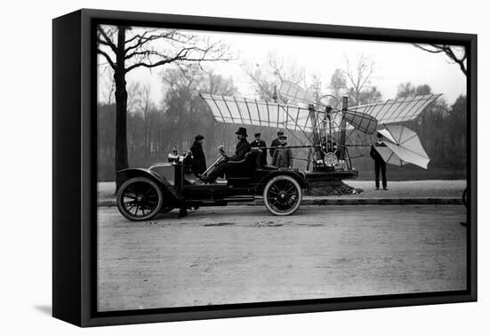 Airman Alberto Santos Dumont (Santos-Dumont) (1873-1932) Carrying His Plane in His Car. (Photo)-Anonymous Anonymous-Framed Premier Image Canvas