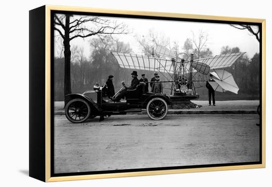 Airman Alberto Santos Dumont (Santos-Dumont) (1873-1932) Carrying His Plane in His Car. (Photo)-Anonymous Anonymous-Framed Premier Image Canvas