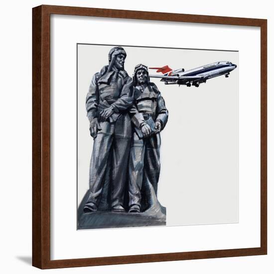 Airmen and Aircraft-null-Framed Giclee Print