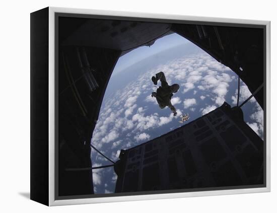 Airmen Jump Out of an Hc-130 Hercules over Djibouti-Stocktrek Images-Framed Premier Image Canvas