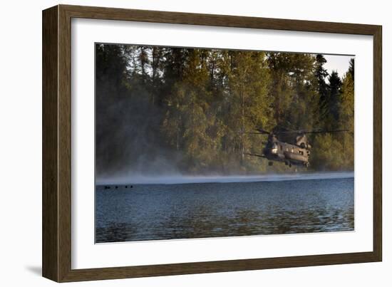 Airmen Wait in a Lake for an Mh-47 Chinook Helicopter to Extract Them-null-Framed Photographic Print