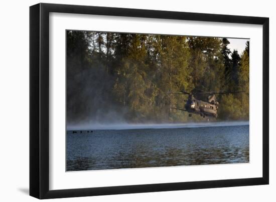 Airmen Wait in a Lake for an Mh-47 Chinook Helicopter to Extract Them-null-Framed Photographic Print