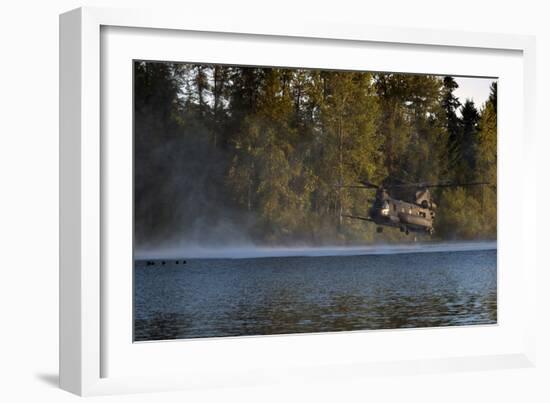 Airmen Wait in a Lake for an Mh-47 Chinook Helicopter to Extract Them-null-Framed Photographic Print