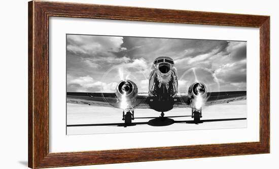 Airplaine taking off-Gasoline Images-Framed Art Print