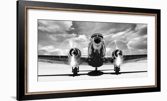 Airplaine taking off-Gasoline Images-Framed Art Print