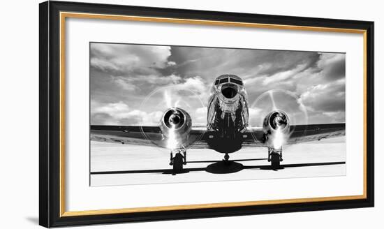 Airplaine taking off-Gasoline Images-Framed Art Print