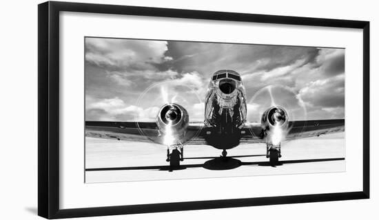 Airplaine taking off-Gasoline Images-Framed Art Print