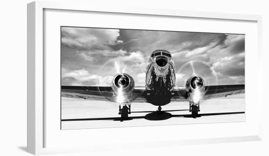 Airplaine taking off-Gasoline Images-Framed Art Print