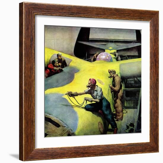 "Airplan Defense Factory," June 24, 1944-Robert Riggs-Framed Giclee Print