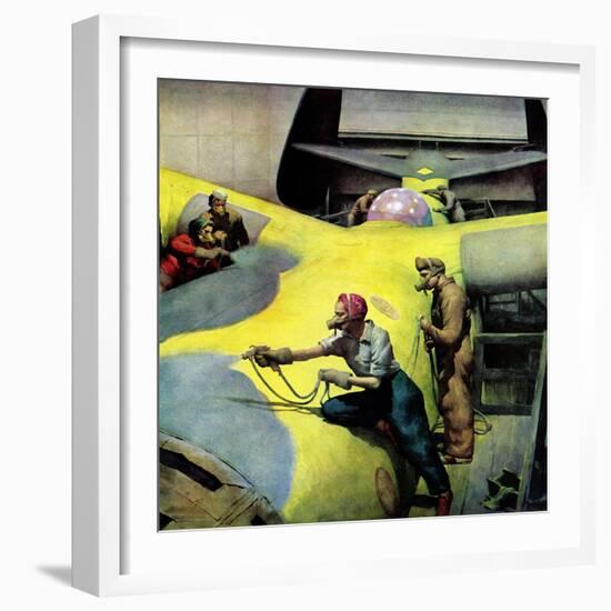 "Airplan Defense Factory," June 24, 1944-Robert Riggs-Framed Giclee Print