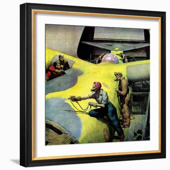 "Airplan Defense Factory," June 24, 1944-Robert Riggs-Framed Giclee Print