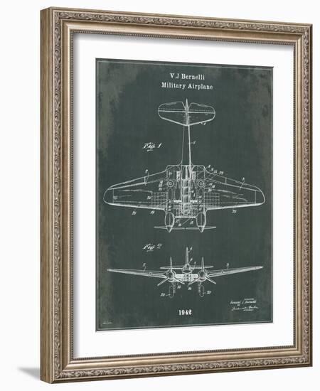 Airplane 1 Green-Tina Carlson-Framed Art Print