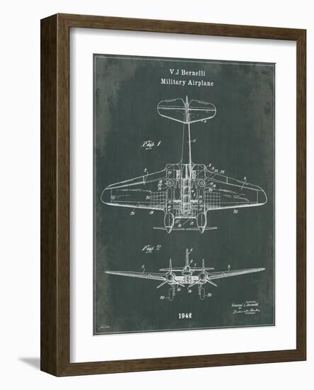 Airplane 1 Green-Tina Carlson-Framed Art Print