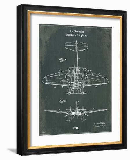 Airplane 1 Green-Tina Carlson-Framed Art Print