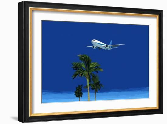 Airplane and Palm Tree, 2016 (Painting)-Hiroyuki Izutsu-Framed Giclee Print