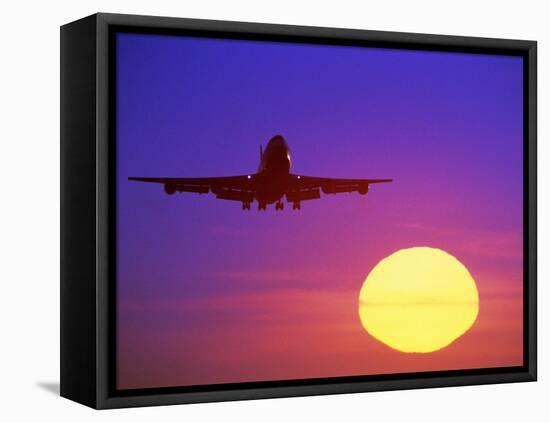 Airplane at Sunset-Mitch Diamond-Framed Premier Image Canvas